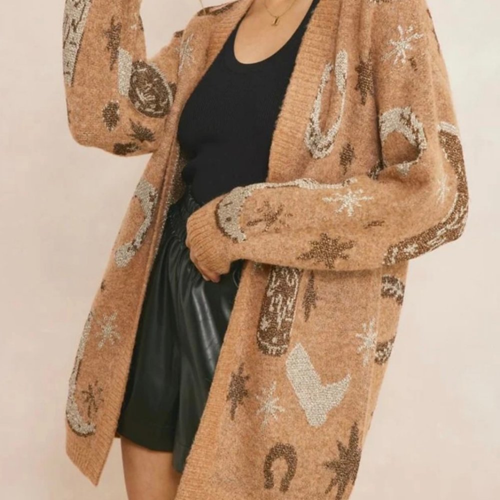 Western Cardigan, Entro, S/M/L Saddle Tan